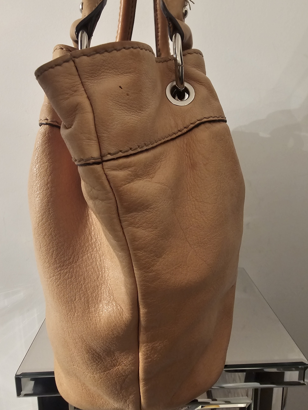 Tignanello Tan Leather Shoulder Tote - Picture 3 of 5
